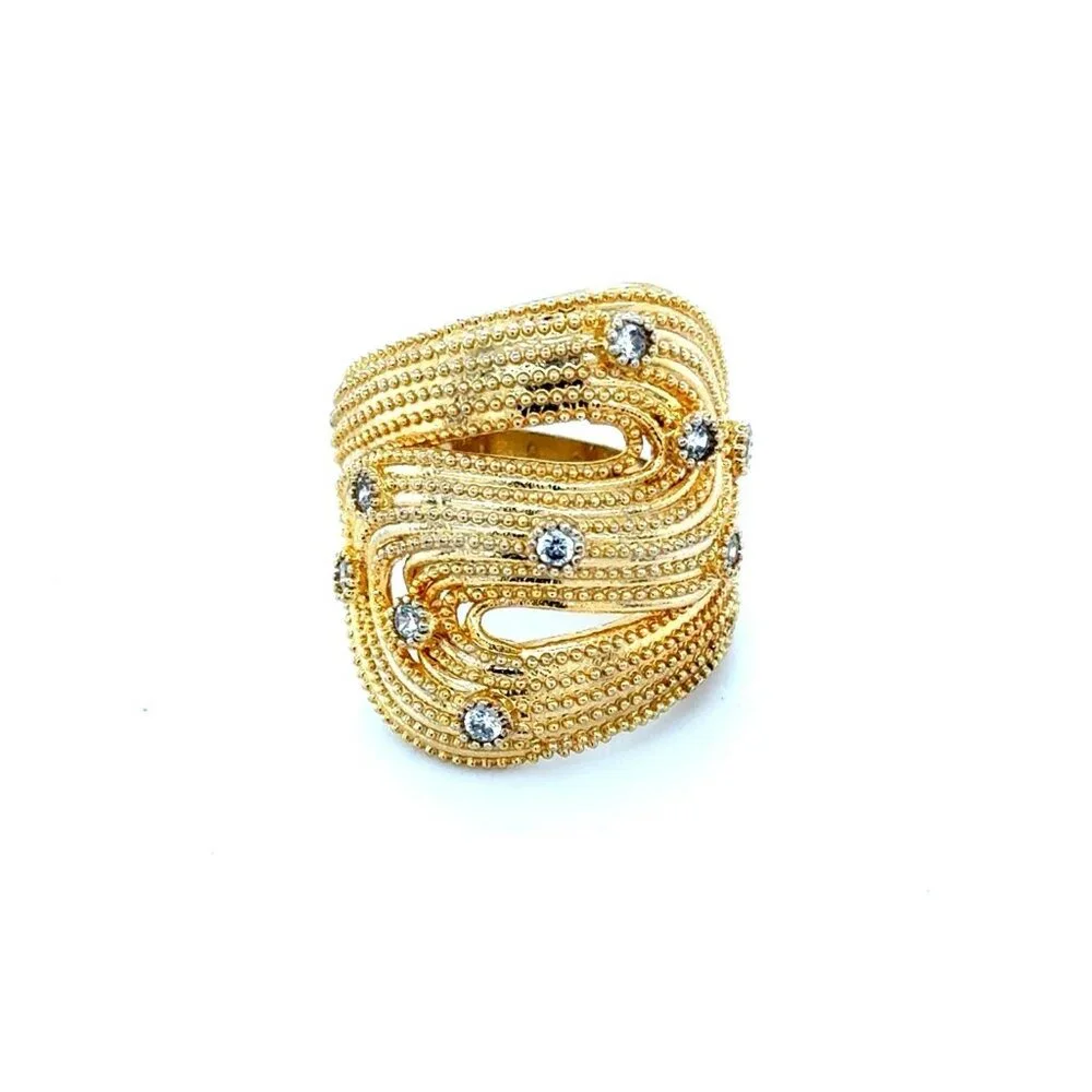 Unique Swirl Cz Ring‎